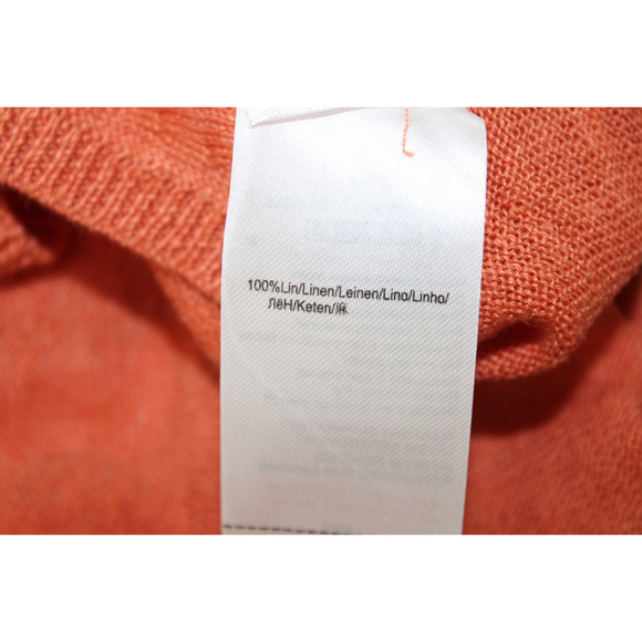 Knitted by IKKS Women's Sleeveless Orange Knit Sweater 0.616 Decoration Linen S - Picture 10 of 10